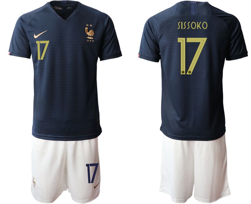 Men 2019-2020 Season National Team French home #17 blue Soccer Jerseys